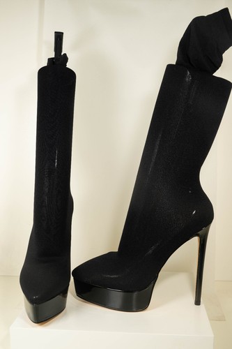 Stretchy Thigh-High Pointed Toe Platform Stocking Boots EU40/41 UK7/7.5 - Picture 2 of 15