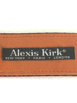 Adjustable Vintage ALEXIS KIRK 80s Red Reptile Gold Love  display picture 2