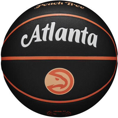 Basketball Unisex, Wilson NBA Team City Collector Atlanta Hawks Ball, Schwarz