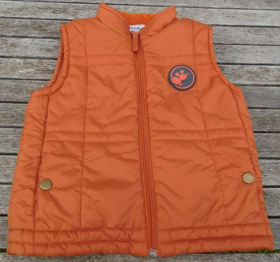 Kinder-Steppweste rostbraun Gr. 86 Fleecefutter