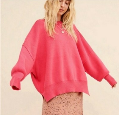 free people easy street cotton blend oversized sweater