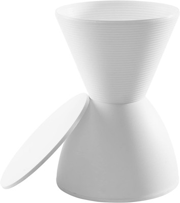 Haste Contemporary Modern Hourglass Accent Stool in White