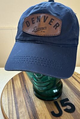 DANNER  DENVER  Dk Blue Strapback Adj Hat W/leather patch. EUC.       J5