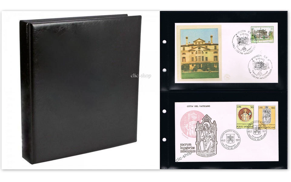 SAFE ALBUM RACCOGLITORE PER BUSTE FDC CON 25 FOGLI NERI