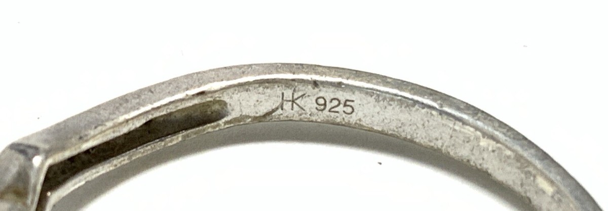 HK Sterling Silver 925 Diamond Zig Zag Ring Size 6.75 IH41 HK Sterling Silver 925 Diamond Zig Zag Ring Size 6.75 IH41