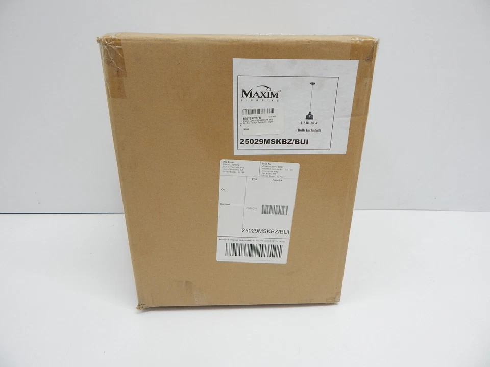 Maxim 25029MSKBZ Mini Colgante Hi-Bay 1 Luz, Acabado Bronce, Espejo Vidrio Ahumado Foto 2 de 4