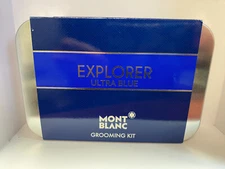 MONTBLANC Ultra Blue Grooming Kit 3pc EDP, Face Cream, Cleansing Gel New In Box