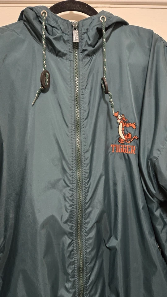 Винтажная зеленая ветровка куртка 90-х Disney Store Winnie The Pooh Tigger размер XL - Изображение 2 из 4