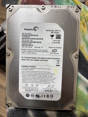 Seagate Barracuda 7200.10 320GB SATA Internal Desktop Hard Drive Mo: ST3320820AS