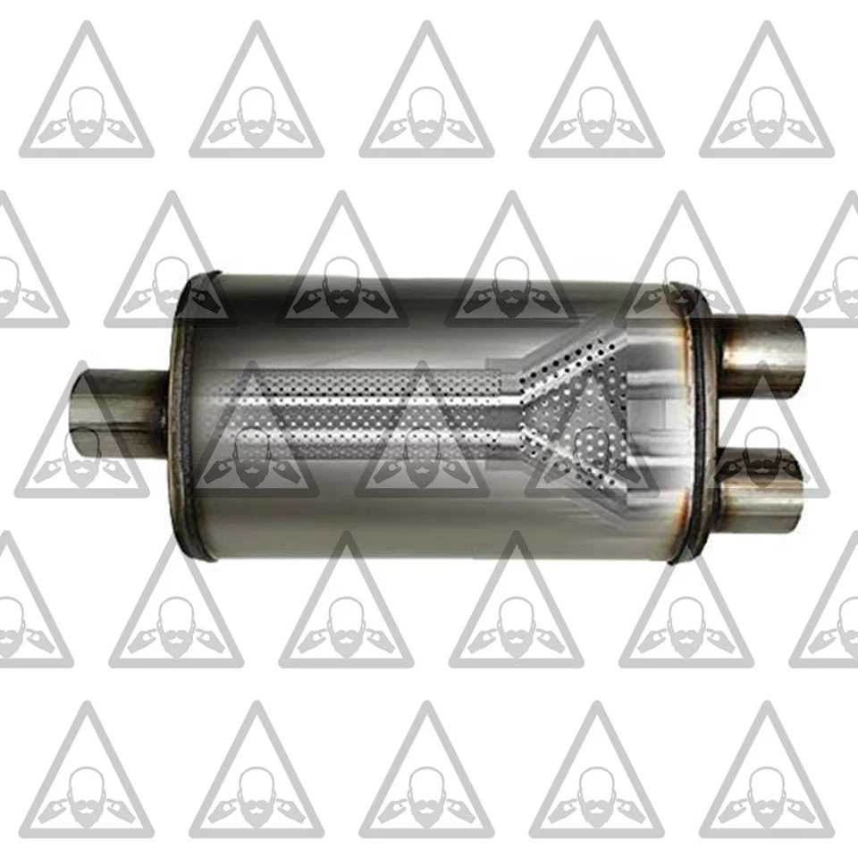 Tubo doble y silenciador de 2,5 pulgadas con puntas de corte angular se adapta a: Ram 3500 2011-2018 Foto 2 de 4