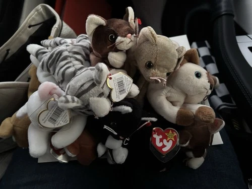 Vintage Lot 10 Cats  Ty Beanie Babies