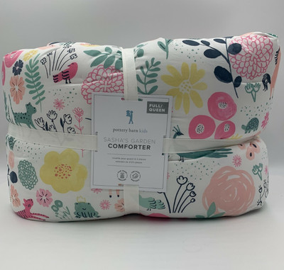 Pottery Barn Kids Sasha's Garden Organic Comforter Full Queen Multi #U1016