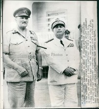 1956 Sir Charles Kieghtly Commander Chief Pierre Barjot Wirephoto 7X7 Vintage