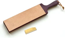 Dual-Sided Paddle Strop, Smooth and Rough Leather Sides, 1 Oz. Bar of  Gold Poli