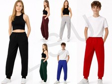 Girls Boys Kids Jogging Bottoms School PE Fleece Tracksuit Trousers Age 3Y-16Y