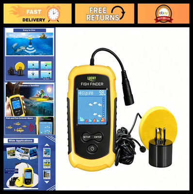 Portable Fish Depth Finder - Handheld Sonar for Kayak & Boat Fishing, LCD Displa
