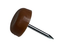 Nail On Furniture Glides/Flat Head/Chair Foot Glides in 5/8" diameter, Brown