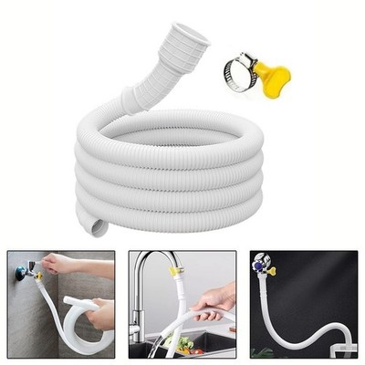 Easy Water Draining Solution 15M White Drain Hose Pipe for Faucet Accessories