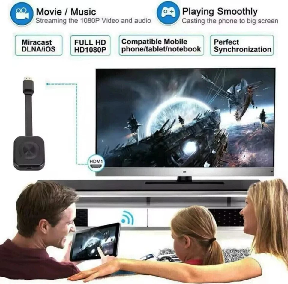 2025 4k Wifi Chromecast Device Stream Shows Music Photos Sports from Phone to TV - Image 3 of 4