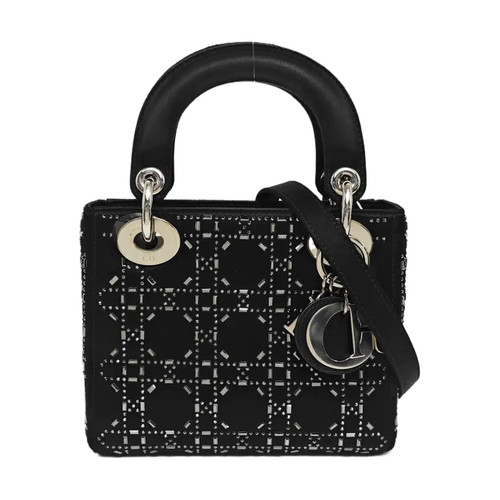 DIOR Lady Dior Handbags Silk Black Free Shipping | Duties Paid