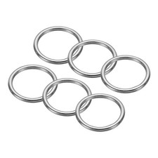 1" Seamless Metal O Rings, 6 Pack 304 Stainless Steel O-Ring Round Ring,3x25mm
