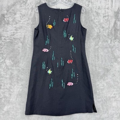 fish embroidered dress Embroidered Fish Spaghetti Strap Midi Dress main image 0