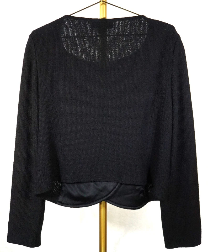 CHAQUETA ST JOHN BROCHE DECORACIÓN NEGRO TALLA 12 Foto 2 de 4