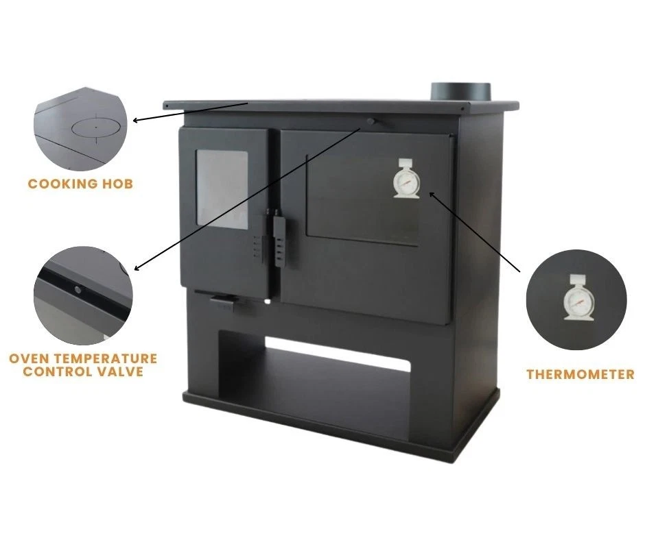 🔥 Estufa Verso CS Lite 7,7 kW | Estufa de leña con horno y placa BImSchV 2 - Imagen 4 de 4