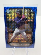 2026 Bowman Roldy Brito Chrome Blue Geometric Refractor 1st #64/150 Rockies