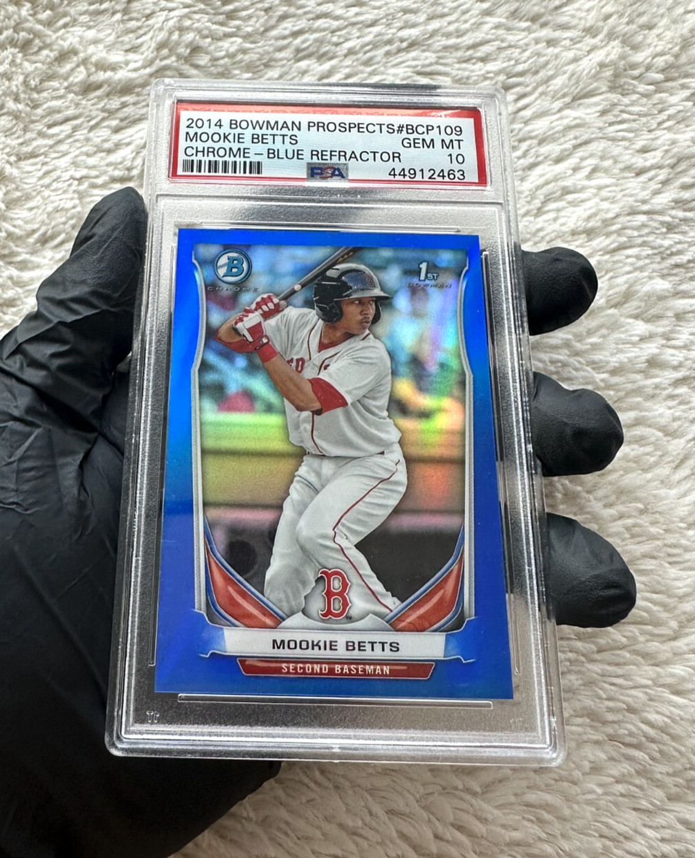 2014 Bowman Chrome Mookie Betts Blue Refractor Rookie Card #/250 - PSA 10 GEM MT