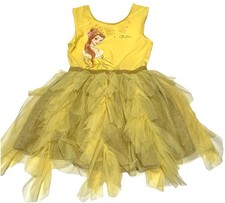 Disney Princess Belle Dress Girls 4 Yellow Tulle Tutu Dress