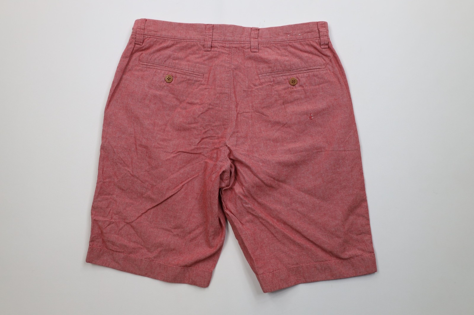 J Crew Rivington Mens Size 31 Faded Chambray Above Knee Chino Shorts Red Cotton image 7