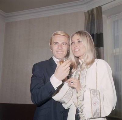 Pop singer actor Adam Faith wife Jackie Irving after their wedding- Old Photo