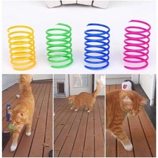 Fun Durable High-Quality Non-Toxic Lightweight Colorful Cat Spring Toy - 4-Piece