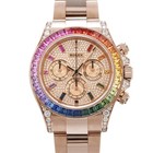 ROLEX Cosmograph Daytona Rainbow 116595RBOW Pave diamonds Pink Gold Crystal
