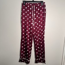 Vintage Victoria secret Pajama Pants Silky Purple Polka Dots, Small