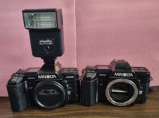 2 CAMERA SET Minolta Maxxum 7000 AF 35mm Film Camera BODY  Auto 25 Flash
