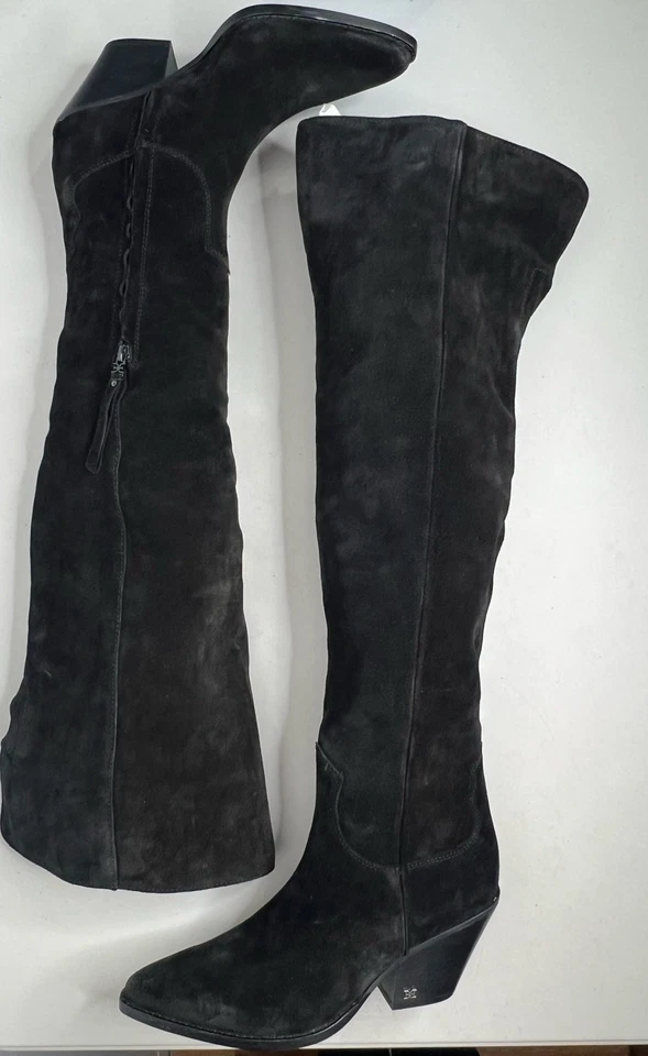 Bota Sam Edelman Julee Punta Sobre la Rodilla Gamuza Negra Para Mujer Talla 9 Foto 3 de 4