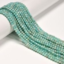 Natural Green Amazonite Faceted Round Beads Size 2mm 3mm 4mm 15.5" Strand