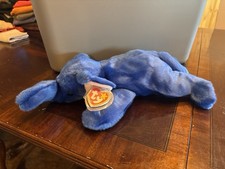 Ty Beanie Buddy Peanut Blue Elephant Plush w/ Heart Tag