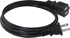 3FT Polarized 2Prong Extension Cord - Black Replacement US AC Two Prong Male to 