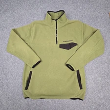 Vtg OCEAN & EARTH Jumper mens SMALL green fleece Long Sleeve 1/4 zip Size S
