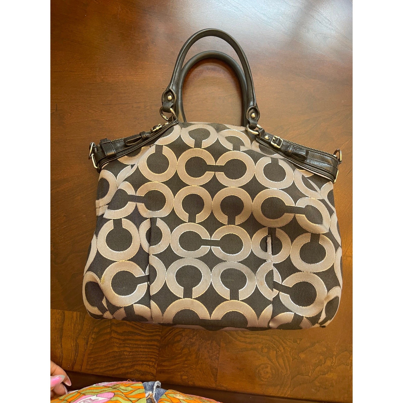 Y2K Coach Madison Op Art Lindsey Graphic Metallic Sil… - Gem