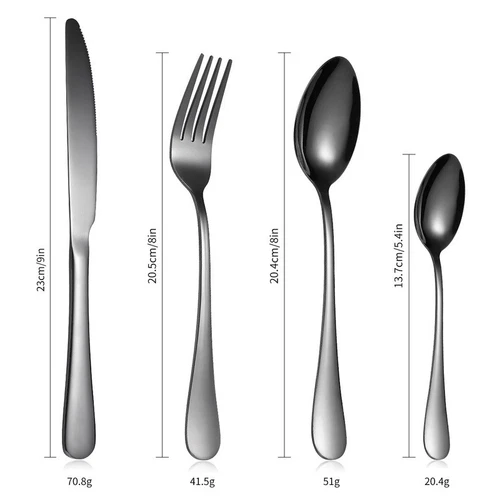 Cutlery Set 24pc Tableware Steak Knife Stainless Steel Dinner Gift Box Blue - Picture 2 of 5
