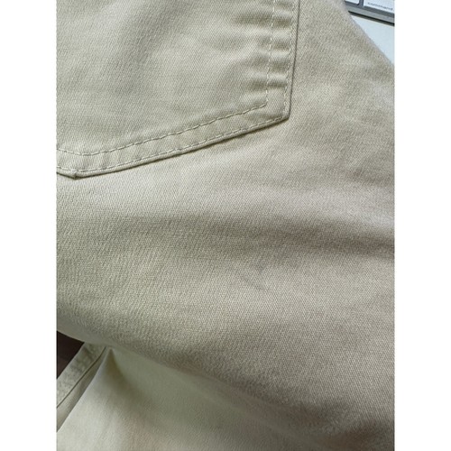 Pantalones de mezclilla cerrados para mujer talla 40 EE. UU. 24" cintura beige pierna cónica pedal empujador - Imagen 9 de 10