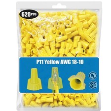 620 Pcs Yellow Wire Nuts for 18-10 AWG, Winged P11 Wirenuts, Easy Twist-On Wi...