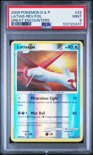PSA 9 LATIAS 22/106 | Great Encountes Reverse Holo Graded Pokemon Card