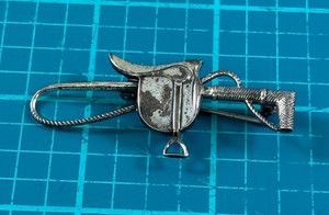 Vintage 925 Equestrian Riding Crop & Saddle Pin Brooch