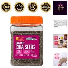Protein-Packed Organic Chia Seeds 1.25lb - , Non-GMO  Flavor Neutral