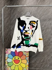 Men's full logo autumn T-shirt long-sleeved sweater buttons white 13